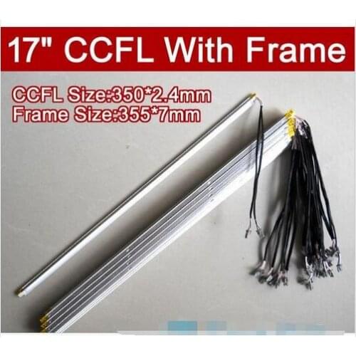 10PCS 17'' inch dual lamps CCFL with frame,LCD monitor lamp backlight with housing,CCFL with cover 350MM,FRAME:355mm x7mm