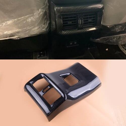 Beler Carbon Fiber Style Car Rear Seat Air Vent Cover Trim Accessories Fit for Toyota Rav4 2019 2020