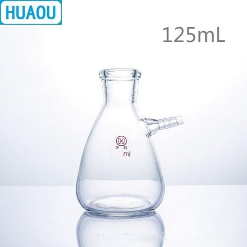 HUAOU 125mL Filtering Flask with Upper Tubulature Borosilicate 3.3 Glass Laboratory Chemistry Equipment