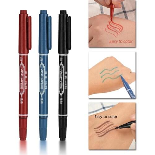 3pcs Colored Double Tip 0.5/1 Mm Fast Dry Permanent Sign Marker Pens For Fabric Metal Quality Fineliner For Drawing Fine Color