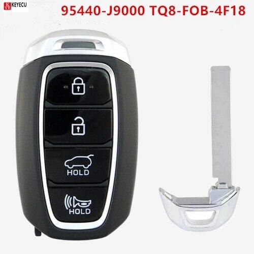 KEYECU Smart Remote Control Car Key Fob 4 Button 433MHz for Hyundai Kona 2018 2019 2020 P/N: 95440-J9000 FCC ID: TQ8-FOB-4F18