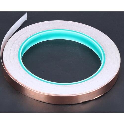 10mmx20m Double Sided Conductive Copper Foil Adhesive Tape PDA PDP LCD Laptop Mobile Phone EMI Electromagnetic Shielding Tape