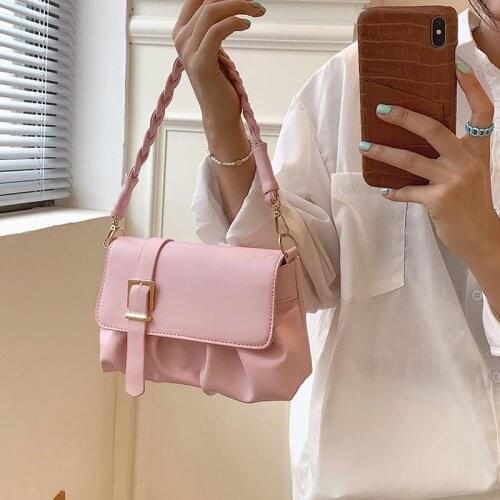 Korea Ulzzang fashion y2k ladies PU wallet Vintage ins solid simple women bag ins Harajuku chic casual shoulder messenger bag