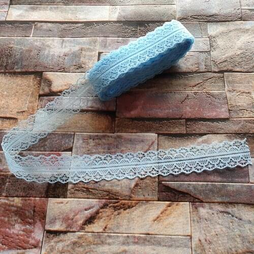 Beautiful Wholesale 10 Yards 28mm Width Light Sky Blue Embroidery Lace Ribbon DIY Jewelry Clothing Accessories For Sewing