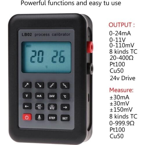 LB02 Calibrator Tester Resistance Current Voltmeter Signal Generator Source Process Calibrator 4-20mA/0-10V/mV LCD Display LS'D