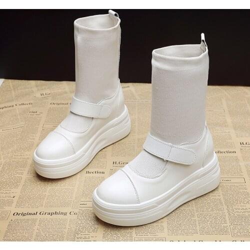 Fashion Platform Boots Brand Thick Bottom Boots 2021 New Ladies Shoes Women Casual Party Chunky High Heels Shoes for Woman