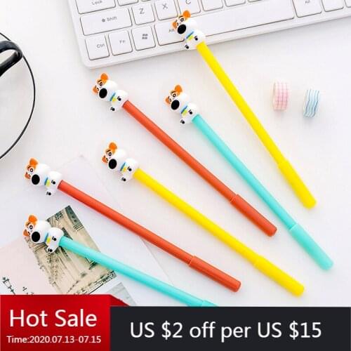 24 PCs Creative Cartoon Cute Puppy Styling Neutral Pen Student with Black Signature Pens Stationery Kawaii School Supplies Pen