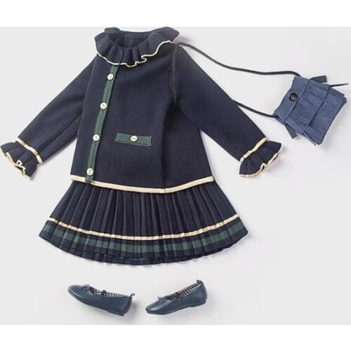 Toddler Girl Clothes 2019 Autumn Winter Wool Cardigan Coat And Knitting Skirts 2 Pcs Sets European Girls Suits Boutique Outfits