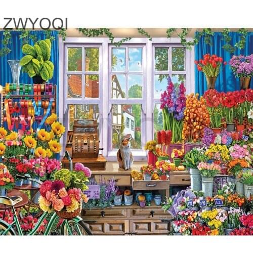 Full Square Diamond painting Cross stitch Tulip lily bicycle DIY Diamond embroidery Full Round Diamond mosaic Tulip lily bicycle