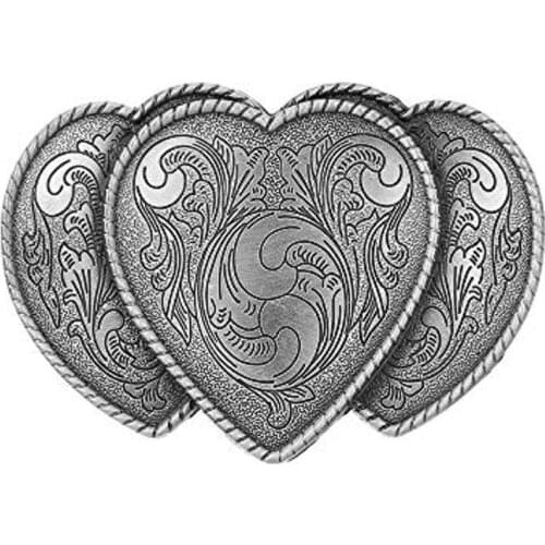 Three connect shape belt buckle for man western cowboy buckle without belt custom alloy width 4cm