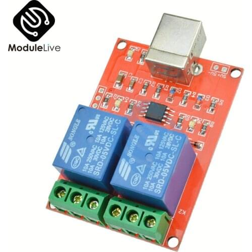 Diymore 5V 2CH Relay Module USB Control Switch 2 Way 5V Relay Module Computer Control Switch PC Intelligent Control Switch