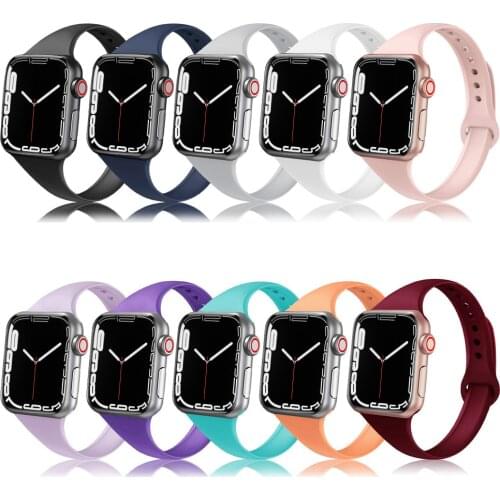 Strap for Apple watch band 44 mm 40mm iWatch band 38mm 42mm Slim Silicone bracelet Apple watch 6/5/4/3/2/1/SE 42 40 38 44 mm