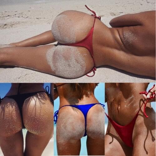 50Pcs/Lot Sexy Thong Cheeky Bottom Women Beachwear Brazilian Bikini Bra Swimwear Bathing S M L XL