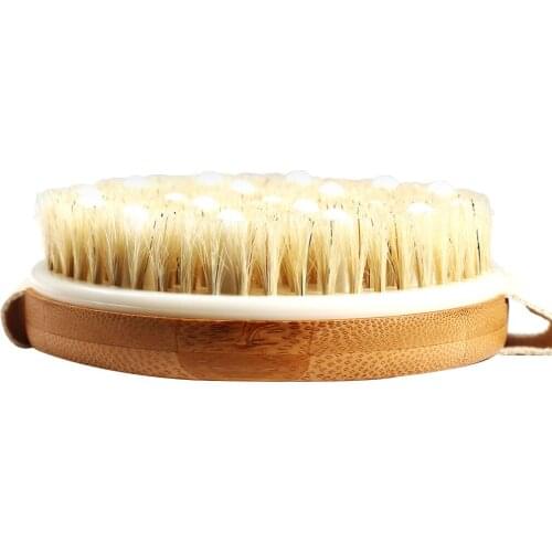 Natural Wooden Bristle Bath Shower Back Massage Brush Body SPA Scrubber for Women Men
