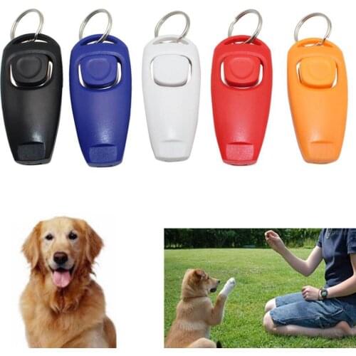 Pet Dog 2in1 Clicker and Whistle Obedience Agility Puppy Behaviour Training NEW 0-20kg NF