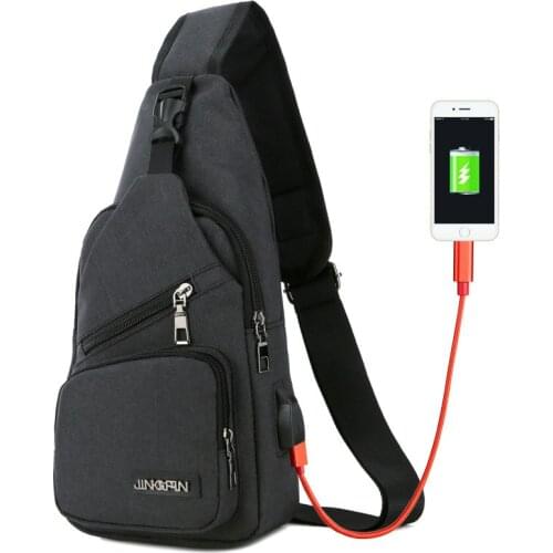 Mens Shoulder Bags USB Charging Crossbody Bags Male Anti Theft Chest Bag Casual High Quality Travel Messengers Bags Sling Bag