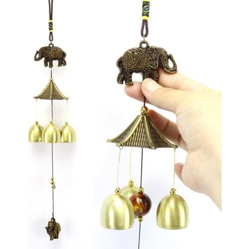 Creative Vintage Elephant Metal Wind Chimes Antirust Bell Hanging Window Balcony Decor Home Decoration Accessories Hot Sale