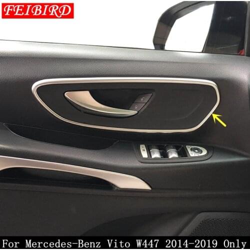 Inner Car Door Pull Doorknob Handle Bowl Cover Trim Accessories Interior For Mercedes-Benz Vito W447 2014 2015 2016 2017