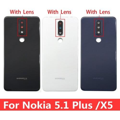 Back Glass Panel Battery Cover Rear Door Housing Replacement For Nokia 5.1 Plus / X5