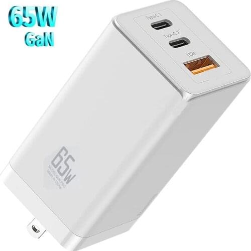 New 65W GaN Charger Quick Charge 4.0 3.0 Type C PD USB Charger with QC 4.0 3.0 Portable Fast Charger For Laptop iPhone 12 Pro