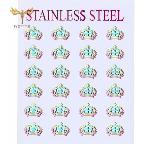 New Christian Cross Crown Earrings Womens Earrings Women Men Pierced Piercing Color Fashion Stainless Steel Earrings Wholesale