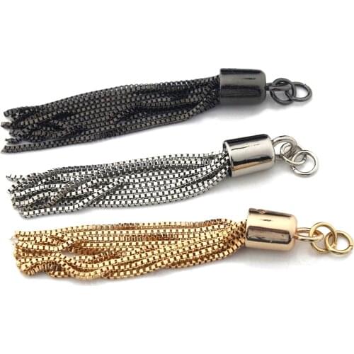1pcs Fashion Metal Decoration Buckle Tassel Pendant Keychain for Handbag Shoulder Bag Purse Hardware Accessories DIY 3 Colors
