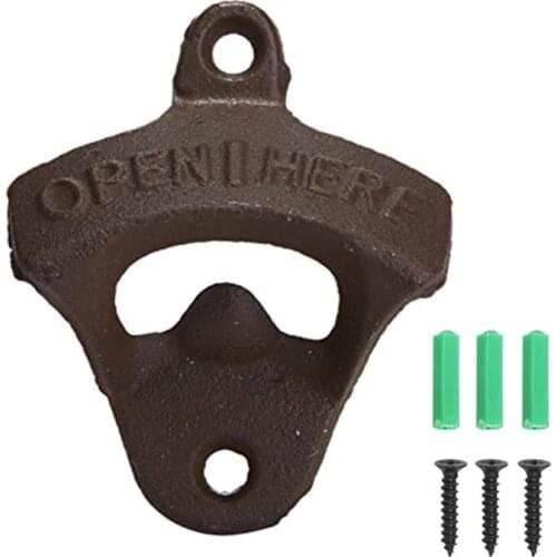 1pc Vintage Bottle Opener Wall Mounted Wine Beer Opener Tools Bar Drinking Accessories Home Decor Kitchen Party Supplies