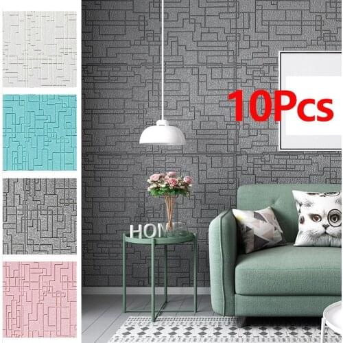 10Pcs Thicken DIY Self Adhesive 3D Wall Stickers Bedroom Adhesive Waterproof Foam Room Wallpaper TV Backgrop Kids Room Decor