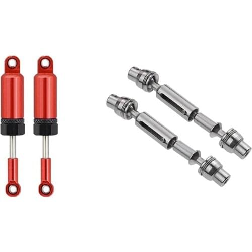 2 Set RC Car Part: 1 Set Aluminum Alloy Shock Absorber Internal Spring & 1 Set Upgrade Metal CVD Drive Shaft