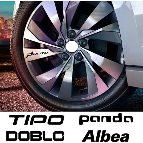 4PCS Car Wheel Rim Sticker For Fiat 500 ABARTH Albea ARGO TIPO Punto PANDA DUCATO car Accessories
