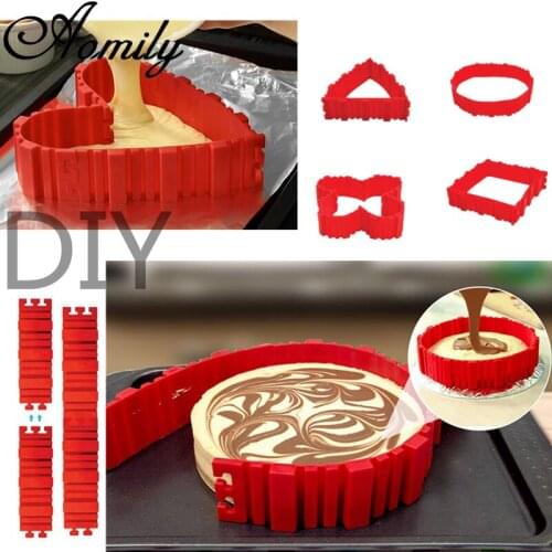 Aomily 4Pcs/Set Free Combination Silicone Cake Mold Fondant Molds Chocolate Cake DIY Cheesecake Mousse Molds Baking Cake Tools