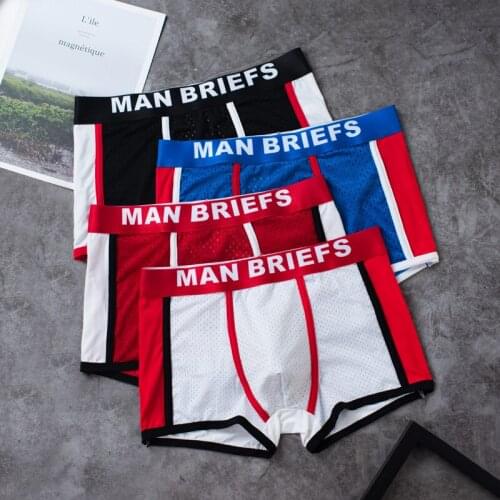 4pcs Ice Silk Underwear Underwear Men Brand Boxer Homme Fashion Mens Underpants Male Panties Breathbale Shorts U Convex Pouch