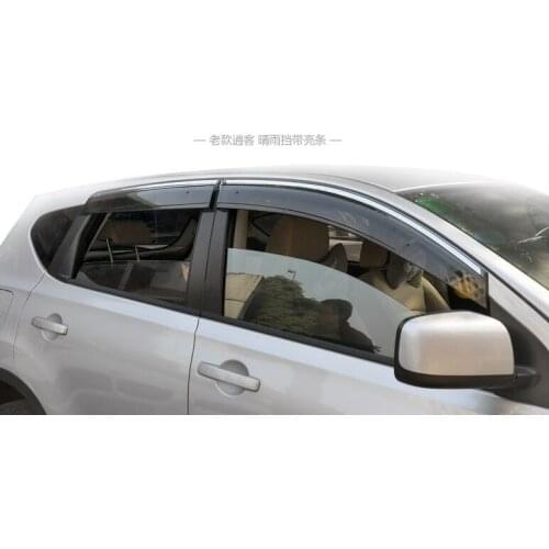 For Nissan Qashqai 2008-2017 4PCS Car Styling Door Window Wind Visor Moulding Awnings Shield Rain Sun Wind Guard Vent Shade