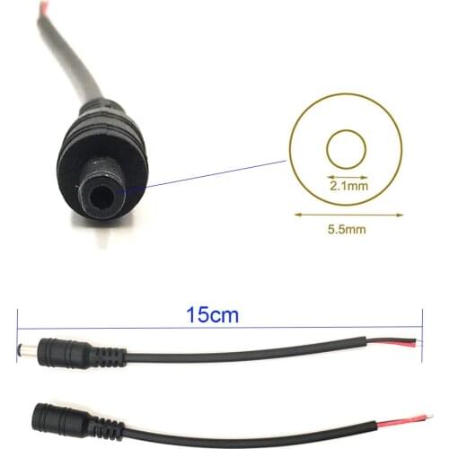 5pcs DC Connector 2.1mmx5.5mm Plug Male Female Cable Wire Jack DC-022 Power Adapter Electrical Socket For LED Strip Lights