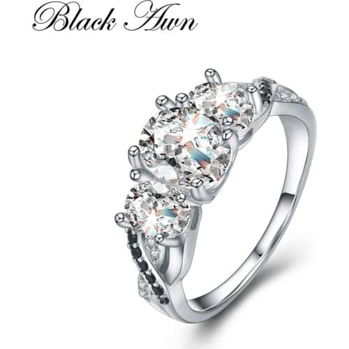 925 Sterling Silver Jewelry Trendy Wedding Rings for Women Engagement Ring Femme Bague Bijoux Anillos De Plata 925 De Ley C081