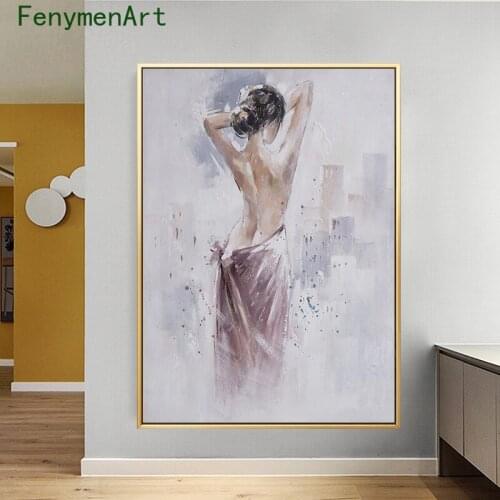 Girl In Dress Abstract Canvas Painting Pretty Women Poster And Print Nordic Wall Art Modern Pictures Living Room Home Decor