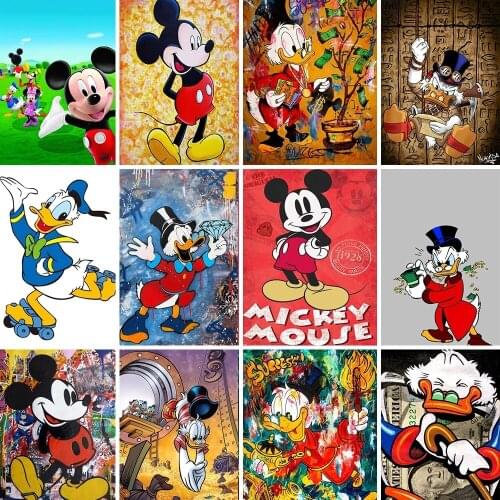 Disney 5D DIY Diamond Painting Cross Stitch Mickey/Donald Duck Diamond Embroidery Cartoon Mosaic Brand Decorative Painting
