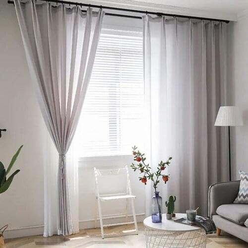 White Gray Sheer Curtains Modern Curtains For Living Room Door Curtain Drapes Window Valance Silver Curtains Can Be Customized