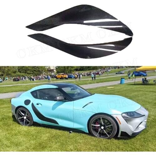 Carbon Fiber Rear Bumper Side Splitters FRP Unpainted Black Flaps Apron for Toyota Supra A90 Coupe 2 Door 2019 2020