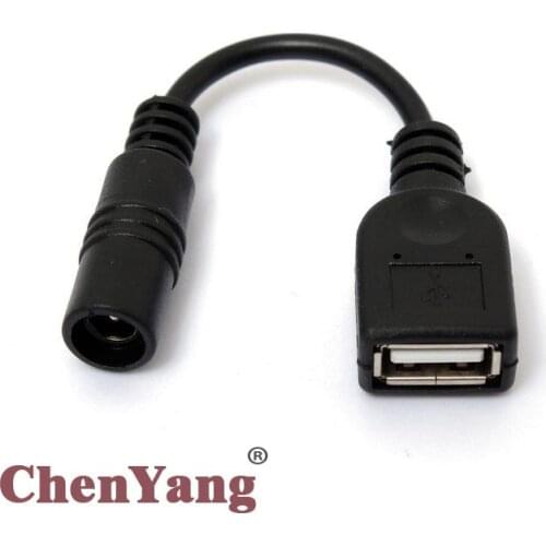 Chenyang DC Power Jack 5.5 2.1mm Charge Adpter to USB Female Cable 5V for Tablet & Cell Phone