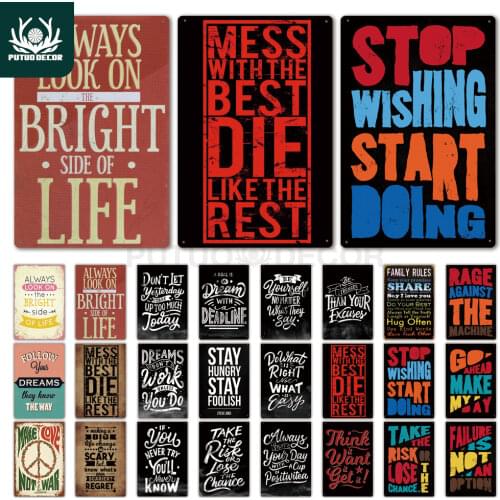 Quote Tin Sign Plaque Metal Vintage Metal Sign Home Decor Decorative Metal Poster Wall Decor