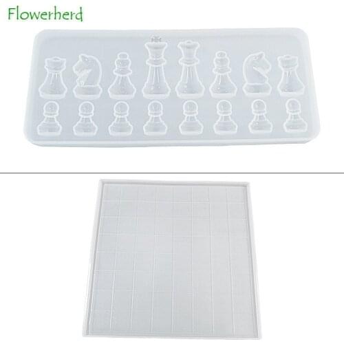 Chess Diy Resin Molds Crystal Epoxy Mold Chocolate Fondant Molds Plaster Mold Candle Silicone Mold Cake Decoration Accessories