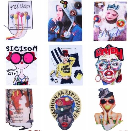 City Girl Patches Cloth Sew On Beaded Sequined Patches For Clothing Apparel Sewing Garment Decro Cloth Patch Applique Stripe DIY