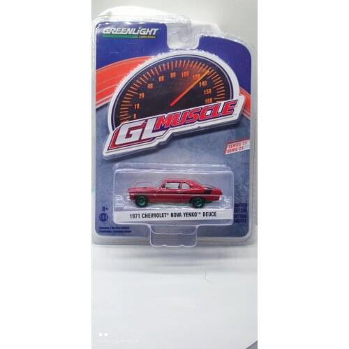 GreenLight 1:64 1971 Chevrolet Nova Red Green version Alloy toy cars Metal Diecast Model Vehicles For Children Boys gift hot