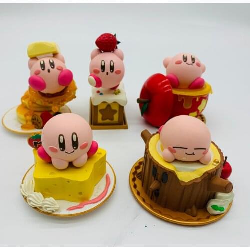 Kirby Dessert Series Maple Sugar Muffin Cheese Apple Cute Action Figure Model Ornament Toys