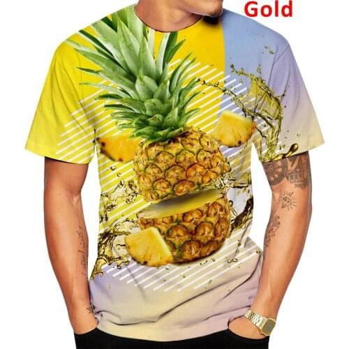 Summer Hot Sell fashion Pineapple Shirt funny fruit t shirt Men Women Unisex Short Sleeve t shirt