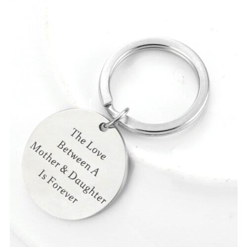 Fashion Steel Key Chain Jewelry The love Between A Mother & Daughter Is Inspirational Metal Stainless Steel Mothers Day Gift