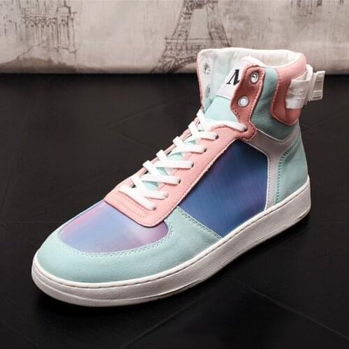 Stephoes Men Fashion Causal Ankle Boots Spring Autumn Colorful High Top Leisure Sneakers Male Comfortable Luxury Designer Shoes