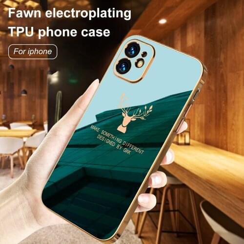 Plating Silicone Case For iPhone 12 11 Pro Max 12 Mini Soft Square Shell Cover For iPhone 12Pro 11Pro Case Lens Protection Funda