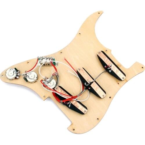 Loaded Alnico V Pickguard Maple Carved Black for ST Electric Guitar Parts